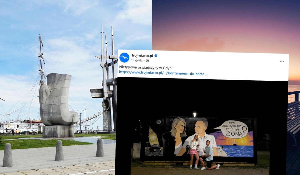 Gdynia: chłop oświadczył się dziewczynie, ustawiając dedykowany im kontener z muralem