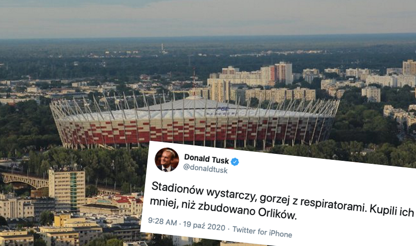 Na Stadionie Narodowym powstanie szpital tymczasowy. "Będzie 500 łóżek, z czego 50 OIOM-owych"