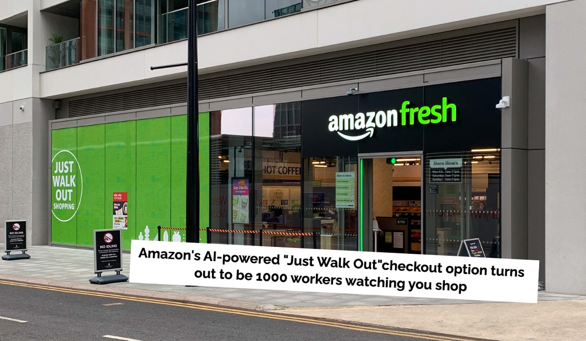 Sklepy bezobsługowe Amazona nie obsługiwało AI, tylko 1000 pracowników z Indii