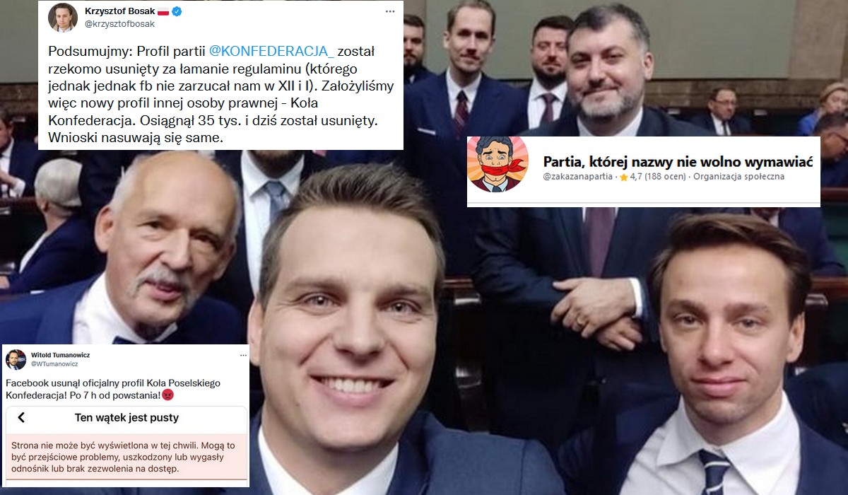 Niezłomna Konfederacja założyła nowe konto na Facebooku i ponownie dostała bana kilka godzin później