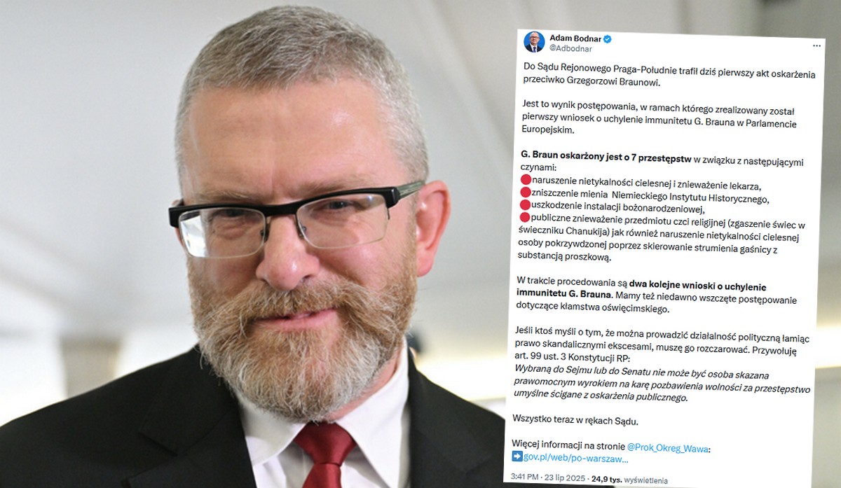 Grzegorz Braun po swoich odpałach doczekał się aktu oskarżenia