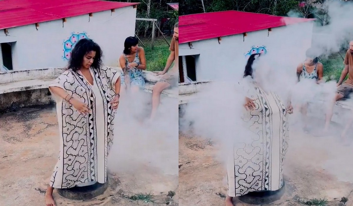 Celebrytka od magicznych czaszek i bębnów nagrała, jak okadza się dymem, żeby pozbyć się złych mocy i koszmarów
