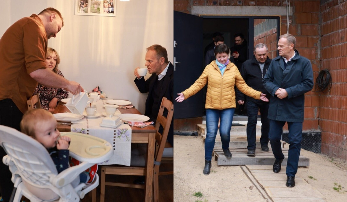 Donald Tusk zaczął gospodarskie wizyty u "zwykłych ludzi" i patrzy, jak sobie radzą