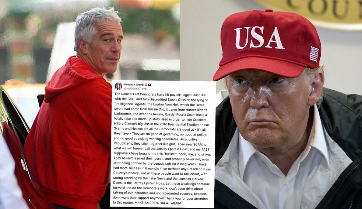 Trump wyzywa swoich wyborców, którzy dalej chcą wyjaśnienia Epsteina od naiwnych głupków