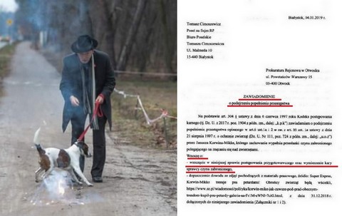 Cimoszewicz złożył zawiadomienie do prokuratury na Korwina za znęcanie się nad psem