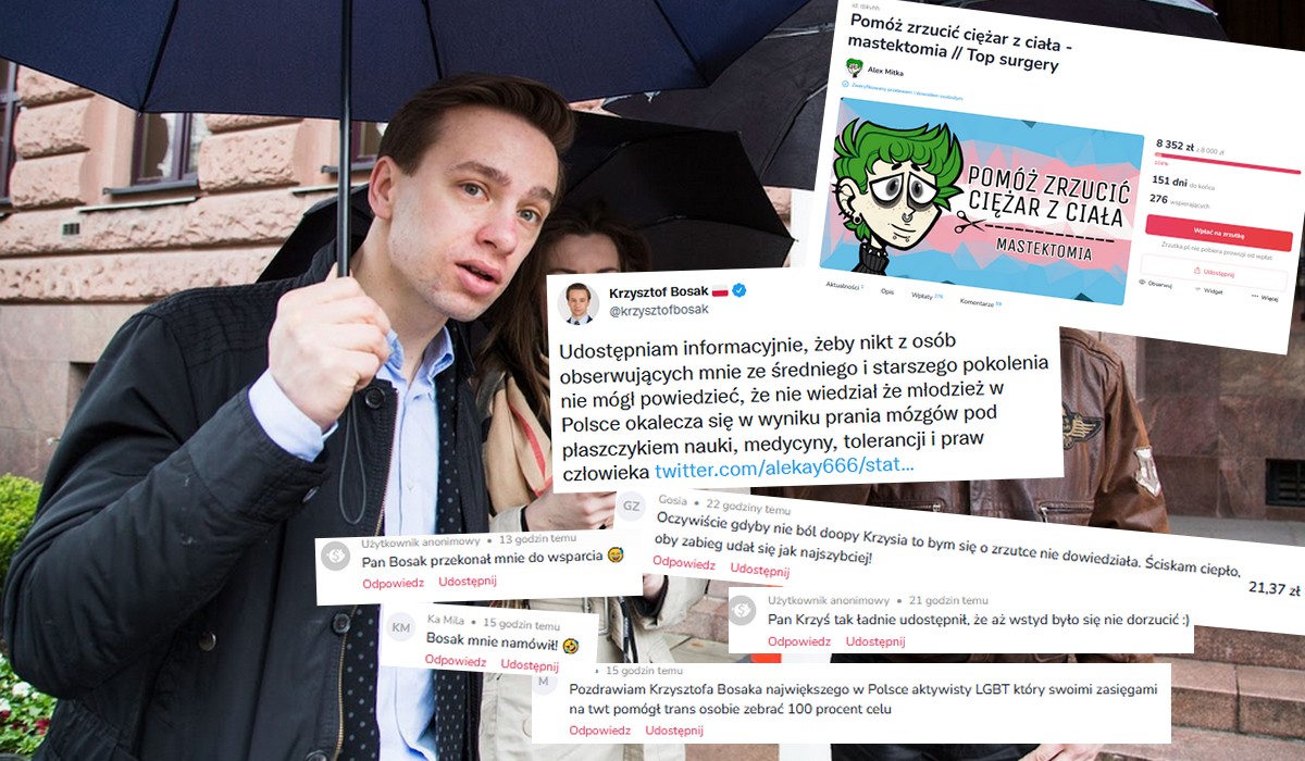 Krzysztof Bosak swoją krytyką niechcący przyśpieszył zbiórkę dla osoby transpłciowej