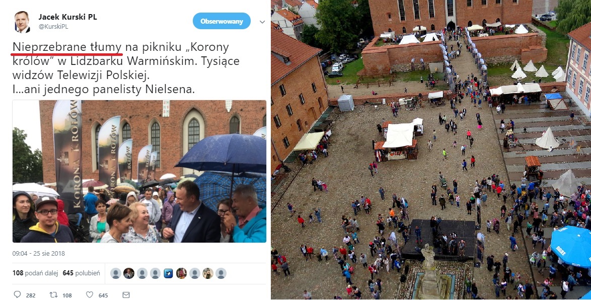 Kurski: Nieprzebrane tłumy na pikniku. Donald.pl: No nie bardzo