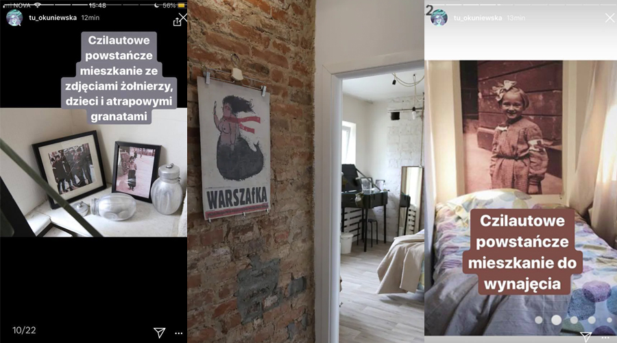 Okuniewska: na Airbnb jest pokój z wystrojem "Powstania Warszawskiego na chilloucie"