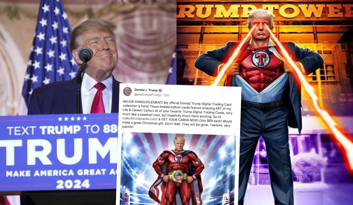 Donald Trump obwieścił, że ma coś super ważnego do ogłoszenia i ogłosił kolekcję NFT ze sobą jako herosem