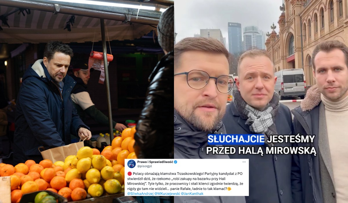 Ekipa Nawrockiego poszła sprawdzać, czy Trzaskowski rzeczywiście bywa na swoim ulubionym bazarku
