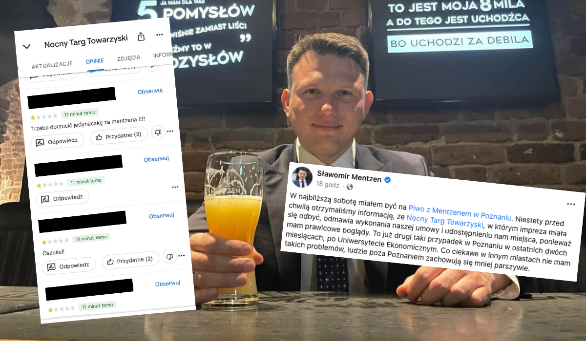 Sławomir Mentzen i fani oburzeni odwołanym spotkaniem z powodów politycznych: "Poznań-miasto lewackich doznań"