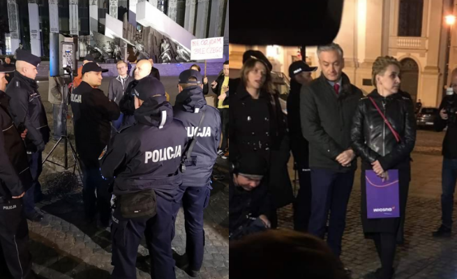 Wiosna Biedronia chciała wyświetlić film Sekielskiego na fasadzie katedry. Policja "aresztowała" projektor