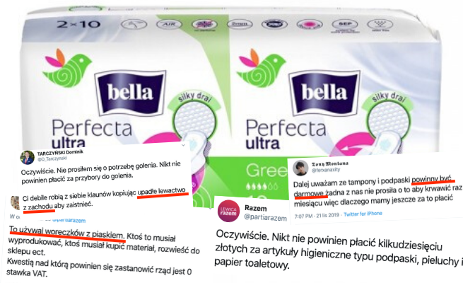 Lewica: podpaski powinny być tanie, bo są produktem pierwszej potrzeby