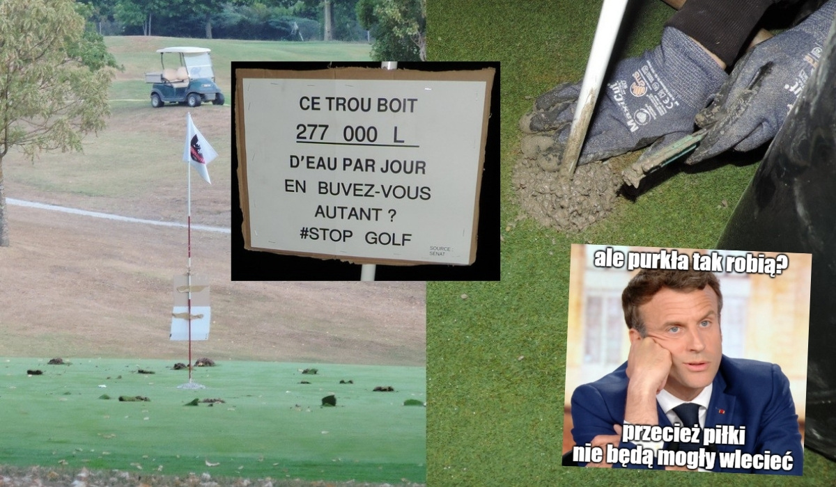 Francja: przez suszę wszyscy muszą oszczędzać wodę, ale nie pola golfowe, aktywiści zalewają więc dołki betonem