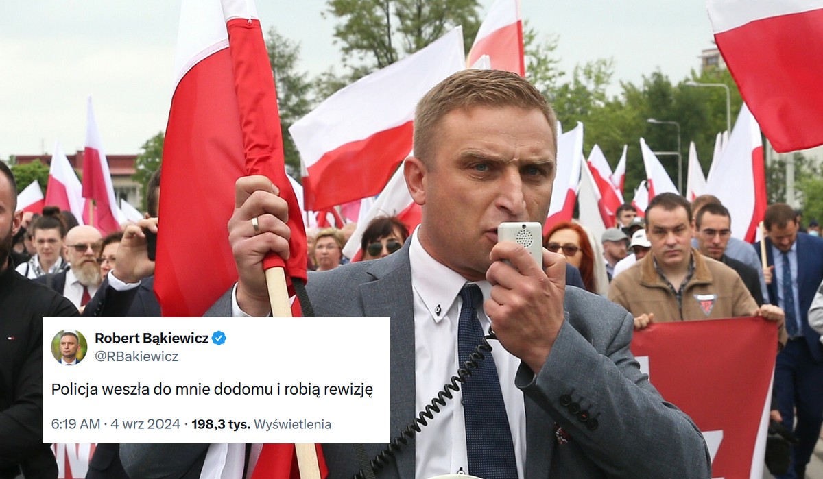 Robert Bąkiewicz alarmuje, że został odwiedzony przez policję i rewidują mu mieszkanie
