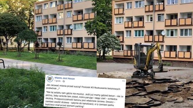 Miejscy aktywiści postulują rozkuwanie betonowych podwórek jako jeden ze sposobów na suszę