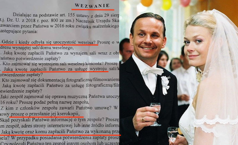 Skarbówka wysyła listy do nowożeńców. Chce znać wszystkie szczegóły wesela