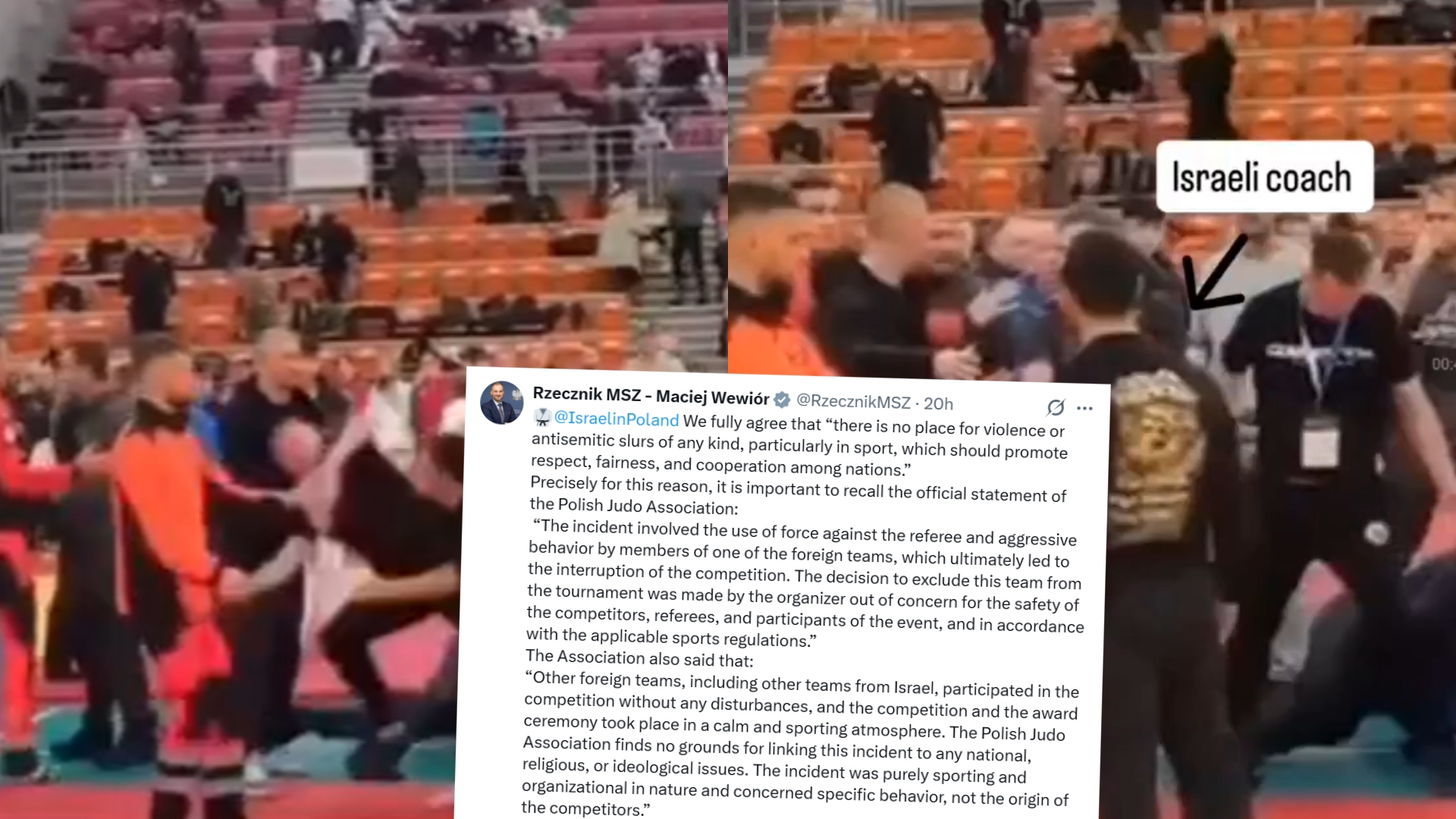 MSZ reaguje na aferę z bójką na turnieju judo i oskarżenia Ambasady Izraela o antysemityzm