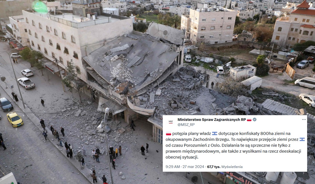 Polska oficjalnie potępiła plany przejęcia terytorium Palestyny przez Izrael