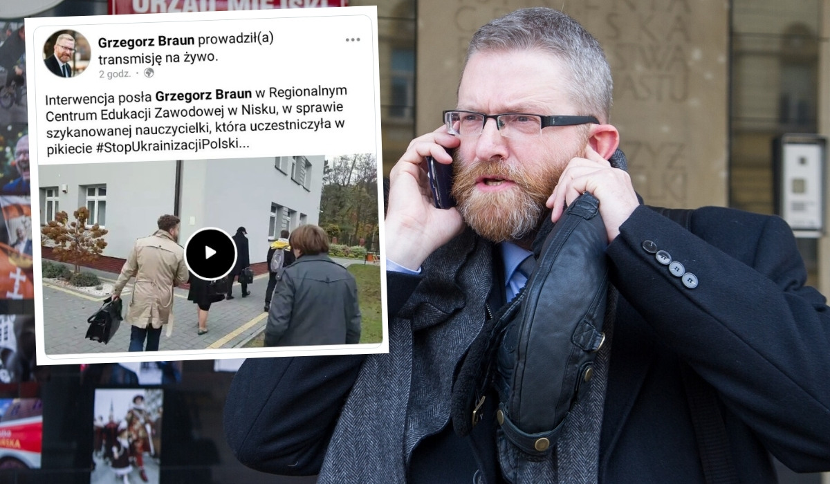 Dyrekcja szkoły, do której bez zaproszenia wparował Braun, nazwała wizytę napaścią i skieruje skargę do marszałka Sejmu