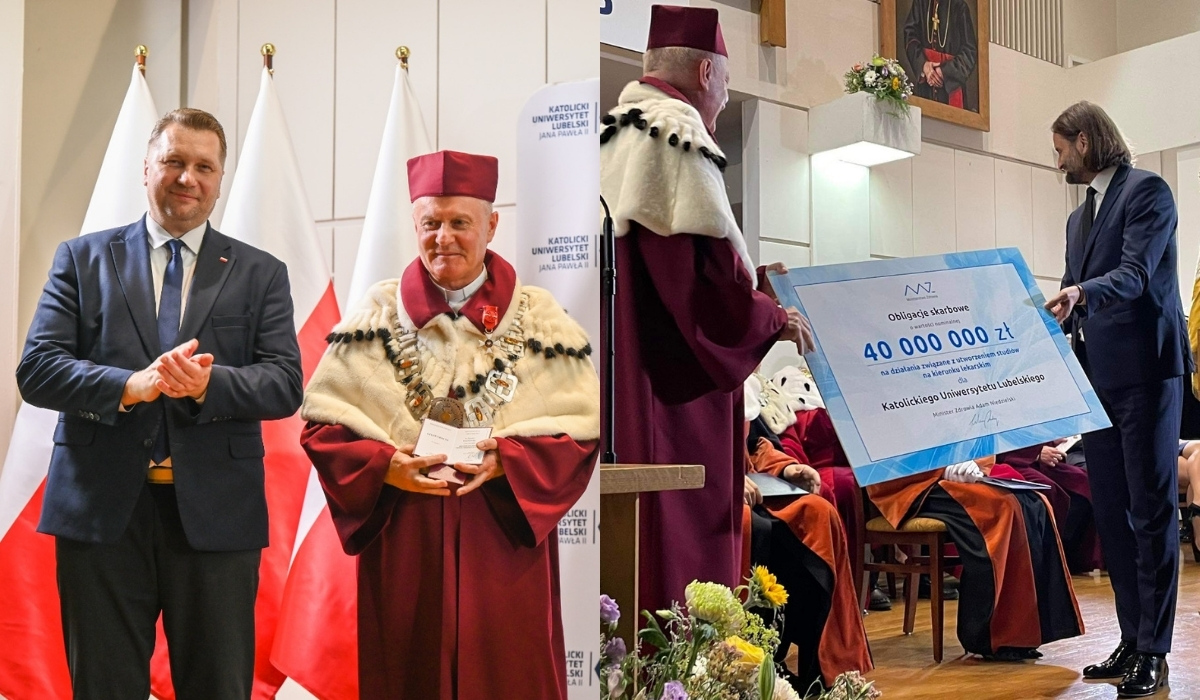 KUL podczas inauguracji roku otrzymał od rządu prezenty, w tym bon na 40 mln i medal dla wujka Czarnka