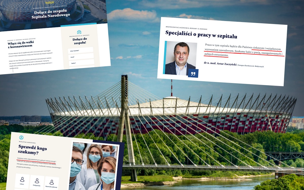 Szpital Narodowy na Stadionie Narodowym szuka "ludzi z pasją" i oferuje "nowe wyzwania"