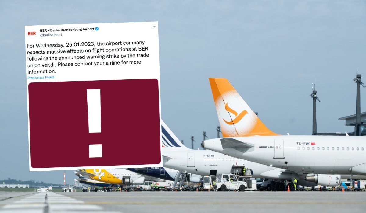 Lotnisko w Berlinie sparaliżowane wielkim strajkiem, odwołano lub przełożono wszystkie loty 