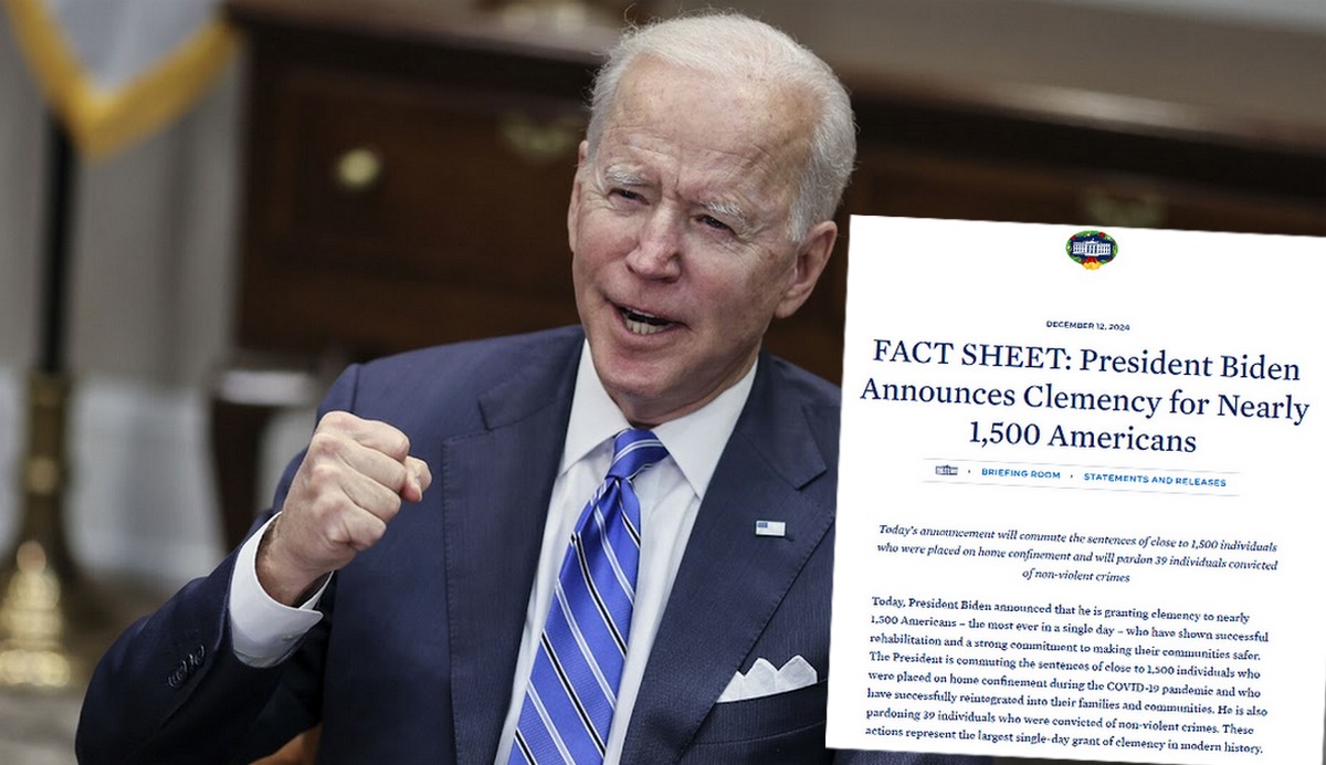 Biden miał atak dobrego nastroju i hurtem złagodził 1500 wyroków, 39 osób ułaskawił