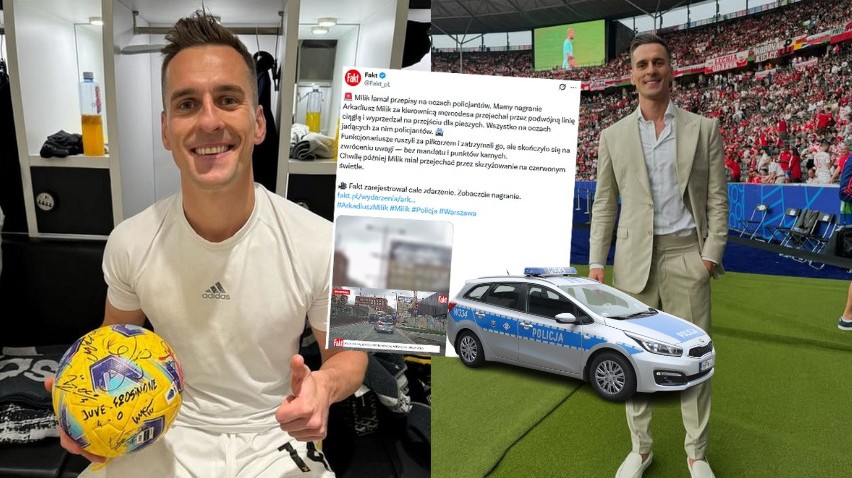 Arkadiusz Milik popisał się jako pirat drogowy, ale policjanci na początku, zamiast go ukarać, tylko pogadali