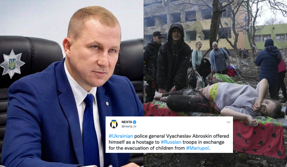 Nexta: generał ukraińskiej policji odda się do niewoli, pod warunkiem, że Rosjanie pozwolą na ewakuację dzieci z Mariupola