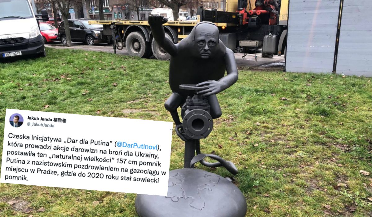 Czechy: w Pradze stanął pomnik Putina, ale jako goblina zakręcającego zawór