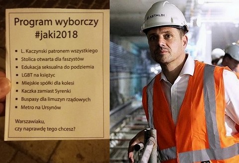 Sztab Trzaskowskiego rozrzuca "antyulotki" Jakiego?