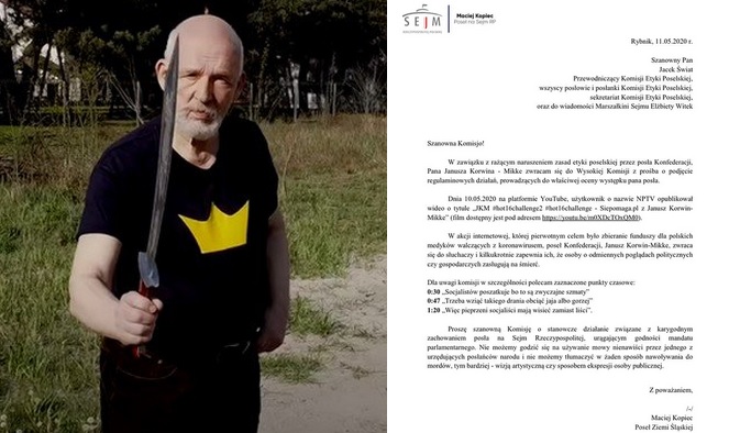 Poseł Lewicy złożył wniosek do komisji etyki na rap Korwina-Mikke. "To nawoływanie do mordów"