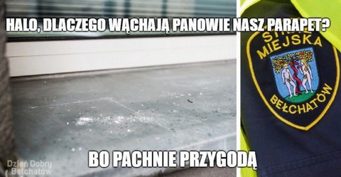 Bełchatów: wciągali amfetaminę z parapetu Straży Miejskiej