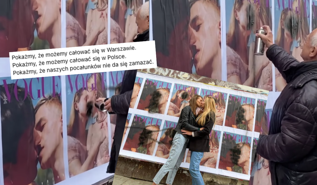 Warszawa: pary LGBT+ przychodzą całować się w miejscu, w którym smutny pan sprejował plakaty 