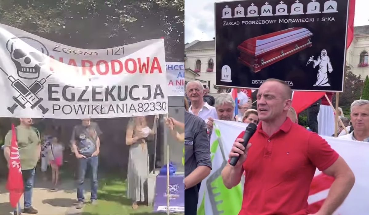 Bydgoszcz: antyszczepionkowcy na swoim marszu odpięli wrotki do reszty i zdemaskowali rząd, prezydenta, lekarzy i nawet Hitlera