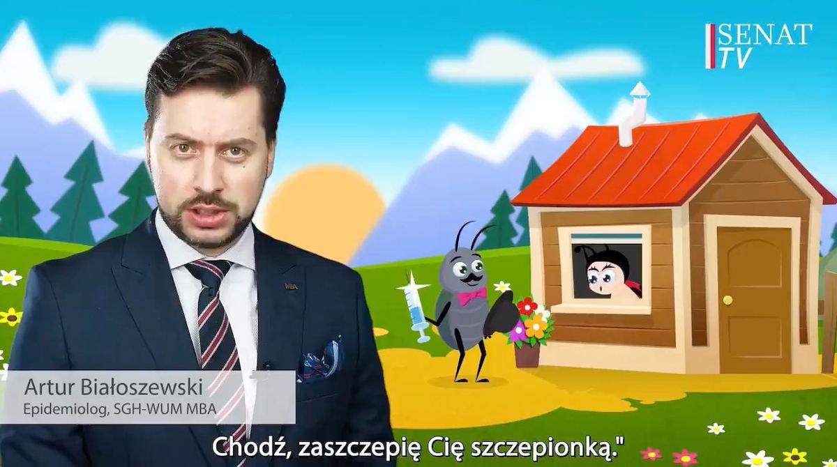 Z jakiegoś powodu Senat próbuje przekonywać do szczepień bajkowym spotem