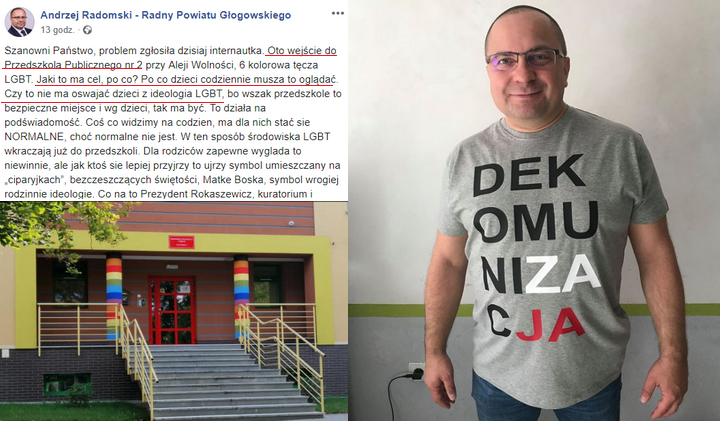 Radny powiatu oburzony tęczą na przedszkolu, bo kojarzy mu się z LGBT