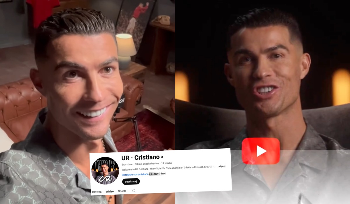Ronaldo postanowił zostać youtuberem, prawie od razu zdobył 15 mln subskrypcji