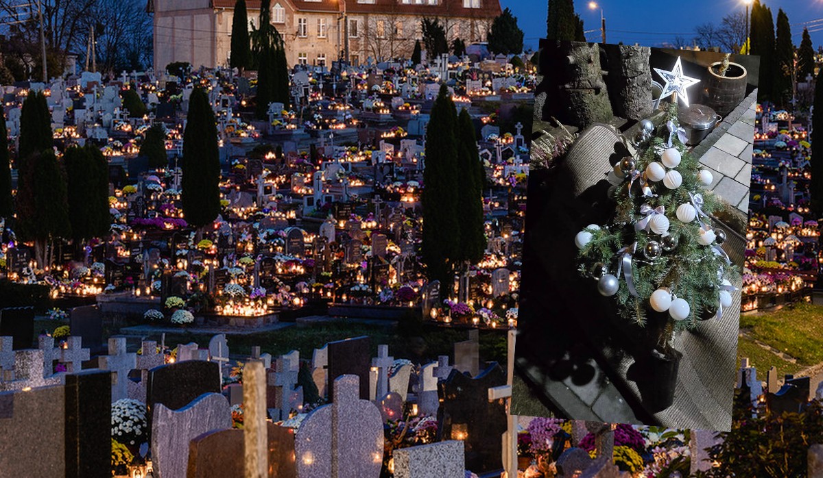 Kobieta ukradła stroiki świąteczne z cmentarza, ale takie z podłączonym GPSem i zrobił się przypał