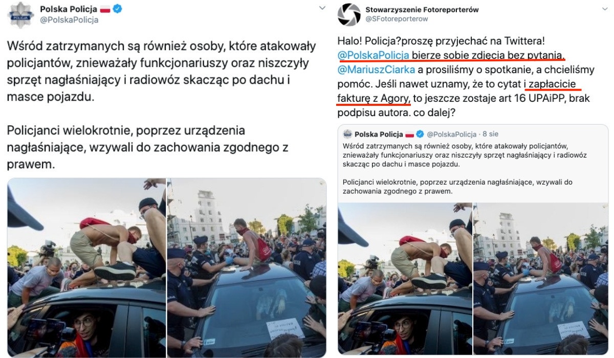 Stowarzyszenie Reporterów prosi policję, żeby przestała kraść zdjęcia xD