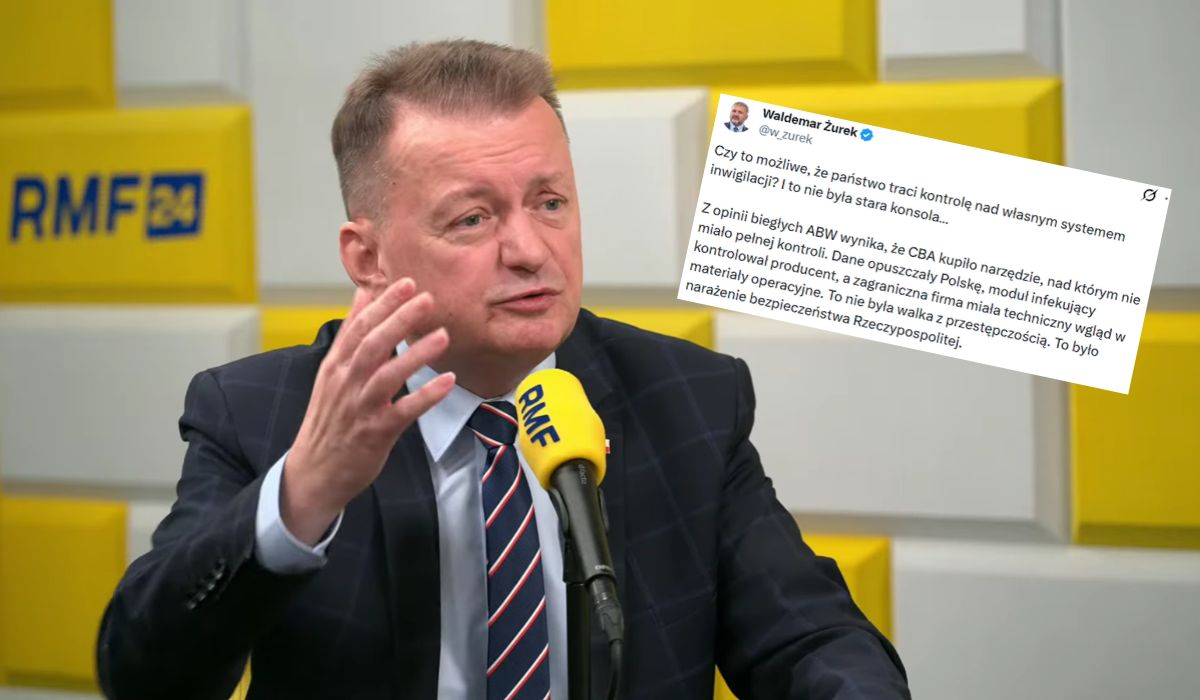 Błaszczak trzykrotnie pytany, czy dane z Pegasusa szły do Izraela, trzykrotnie zmienił temat