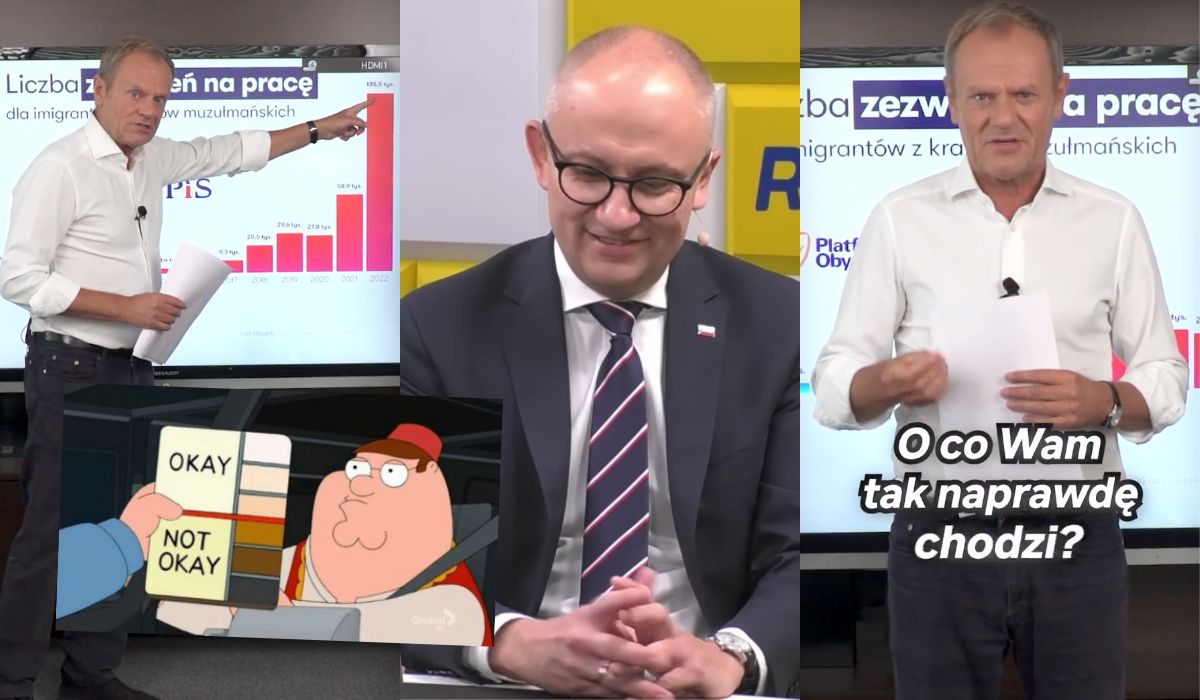 Wiceminister z PiS narzeka, że Tusk szczuje na imigrantów, szef PO dorzucił kolejne nagranie