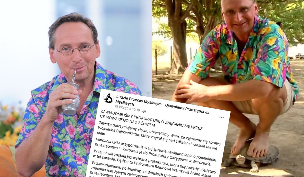 Cejrowski będzie wyjaśniał w sądzie, dlaczego stał na żółwiu, bo ma sprawę za znęcanie