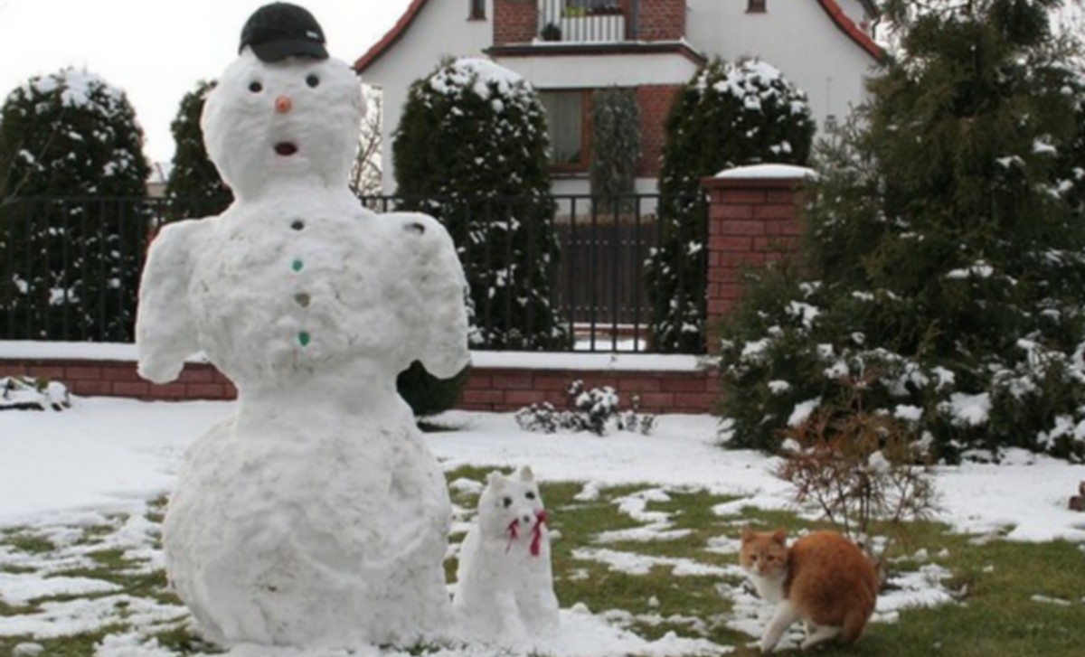Suwałki: policja wszczęła śledztwo w sprawie napisu na bałwanie, który godzi w PiS
