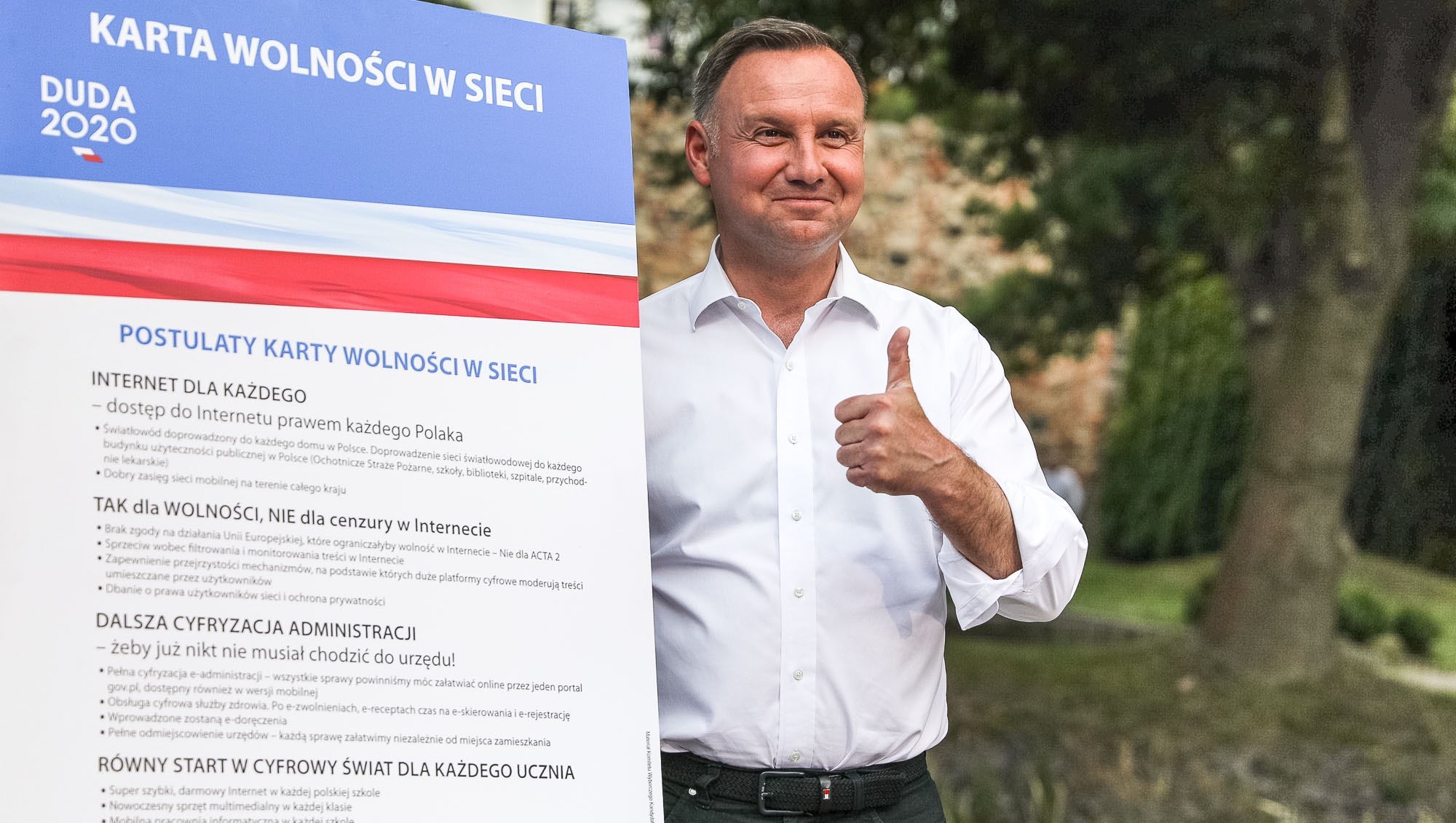 Prezydent z nową obietnicą: "dostęp do internetu prawem każdego Polaka"