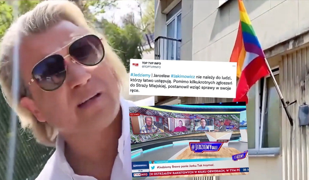 TVP Info pokazało akcję Jakimowicza ze zrywaniem tęczowej flagi i robią z niego bohatera ¯\_(ツ)_/¯