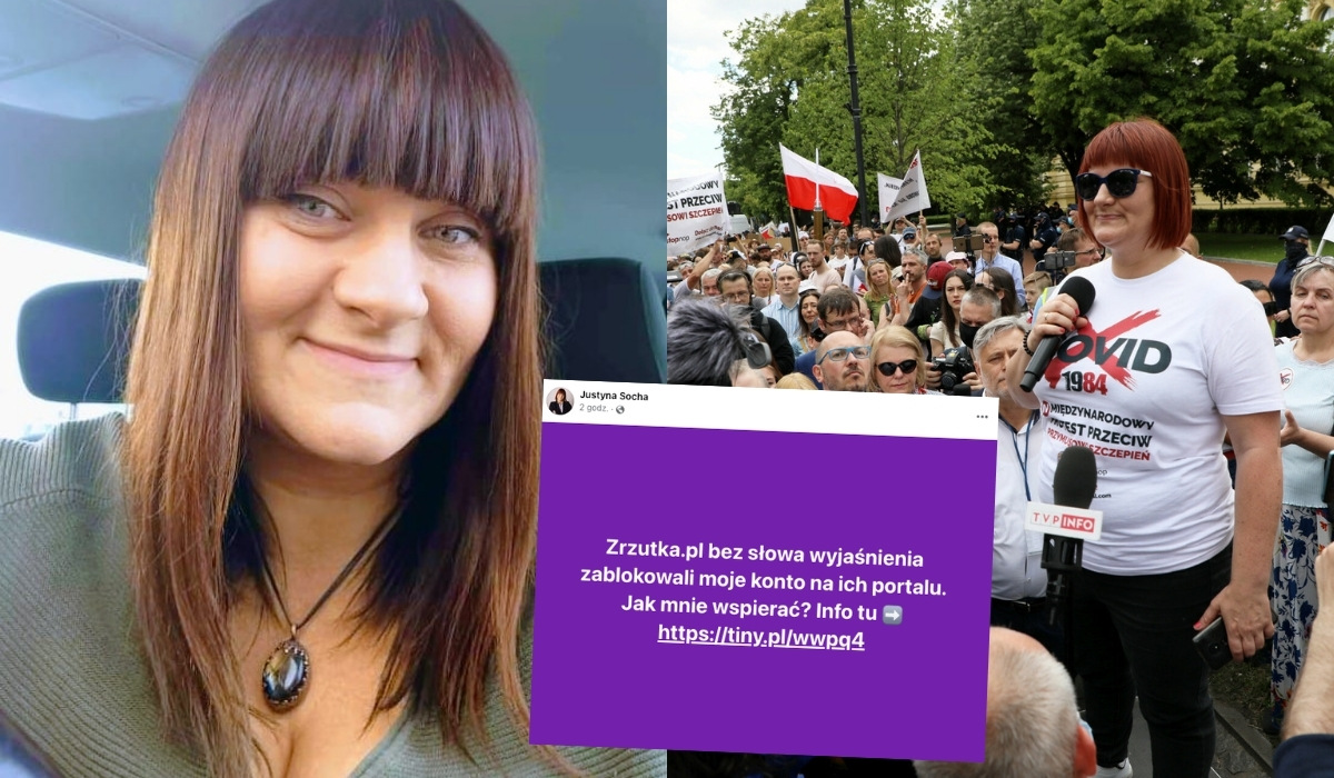 Konto Justyny Sochy na portalu Zrzutka zostało zablokowane