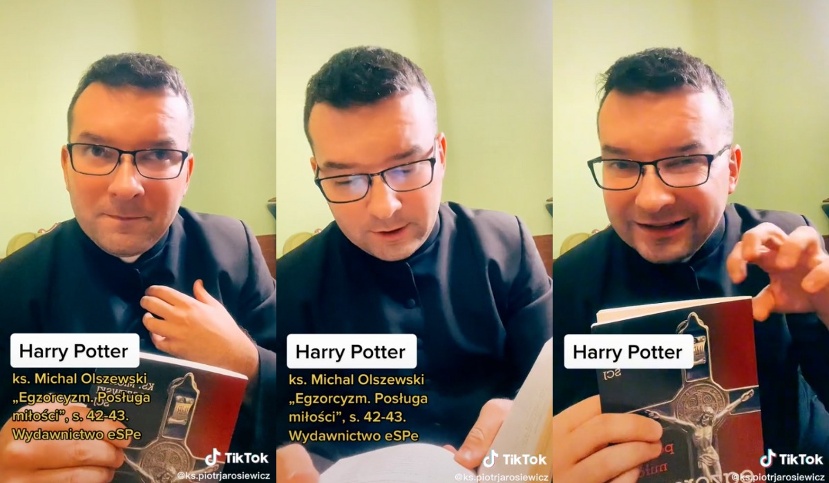 Ksiądz Jarosiewicz cytuje egzorcystę i ostrzega przed opętaniem przez duchy Harry'ego Pottera