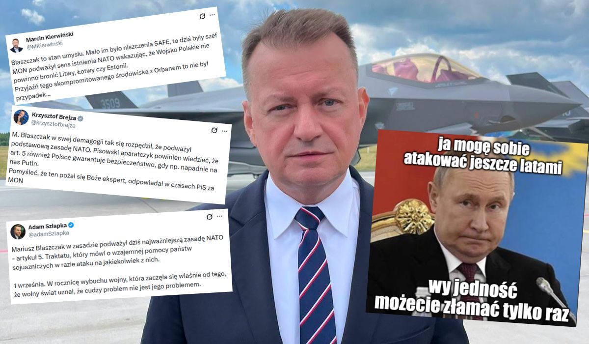 Błaszczak oskarżany o podważenie zasady NATO "jeden za wszystkich, wszyscy za jednego"